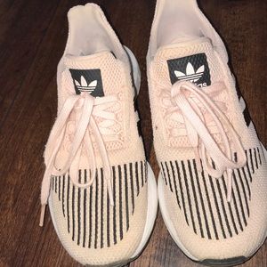 Pink and Black Adidas Swift Run Tennis Shoes